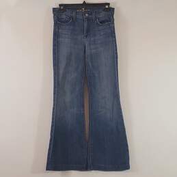 7 For All Mankind Women Flared Blue Jeans Sz 26 alternative image