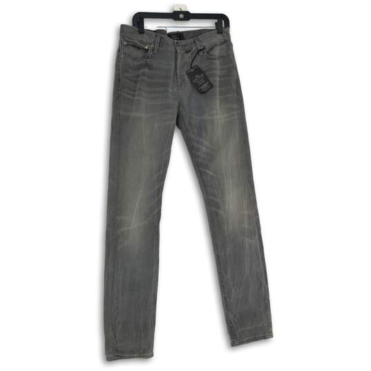NWT Mens Gray Denim Medium Wash 5-Pocket Design Skinny Leg Jeans Size 31x34 image number 1