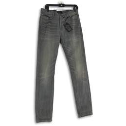 NWT Mens Gray Denim Medium Wash 5-Pocket Design Skinny Leg Jeans Size 31x34