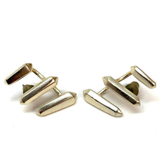 Designer Kendra Scott Gold-Tone Push Back Fashionable Stud Earrings image number 2