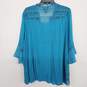 Rich Teal 3/4 Sleeve Blouse image number 2