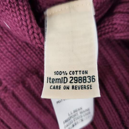 LL Bean WM's Purple Cardigan Full Zip Sweater Size XL image number 5