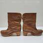 UGG  Lynnea  Boots Women's Brown Leather Lined Convertible Fold Size 7 image number 3