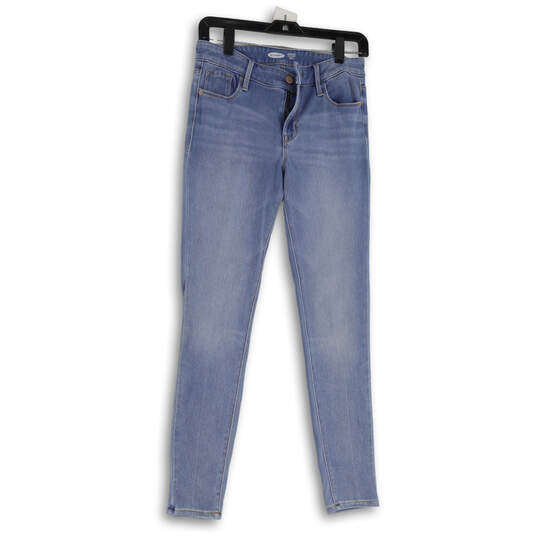 Womens Blue Medium Wash Pockets Rockstar Super Denim Skinny Jeans Size 4 image number 1