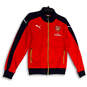Womens Red Blue Long Sleeve Arsenal England Soccer Full Zip Jacket Size S image number 3