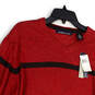 NWT Mens Red Cashmere Long Sleeve V-Neck Tight-Knit Pullover Sweater Size L image number 3