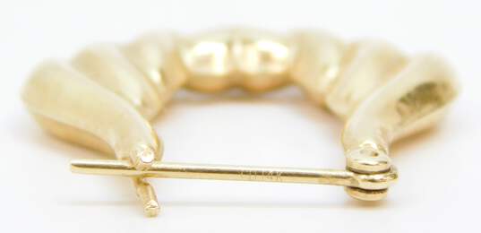14K Yellow Gold Heart Shrimp Hoop Earrings 2.6g image number 5