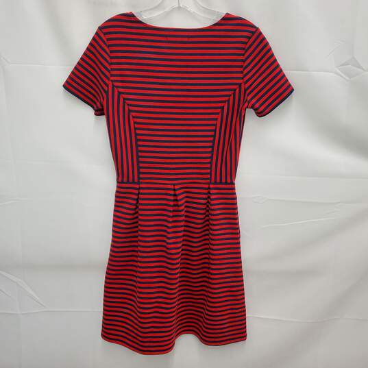 Madewell WM's Blue & Red Striped A-Line Midi Dress Size 2 image number 2