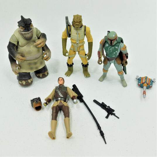 Lot of 4 Star War Action Figures Boba Fett W/ Accessories image number 1