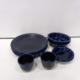 Set of 10 Assorted Homer Laughlin Fiesta Cobalt Blue Dishes