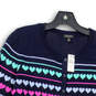 NWT Womens Multicolor 3/4 Sleeve Round Neck Cardigan Sweater Size M image number 3