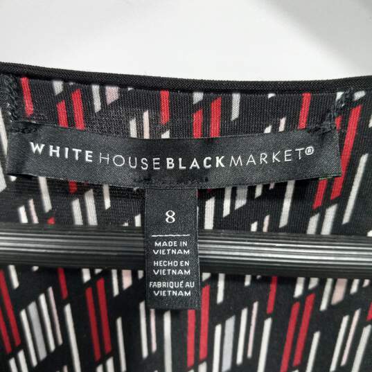 White House Black Market Women's LS Front Tie Floral Print Dress Size 8 image number 5