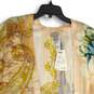 NWT Chico's Womens Multicolor Silk Watercolor Script Ruana Kimono Wrap One Size image number 3