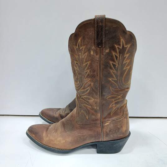 Men's Brown Leather Ariat Boots Size 8B image number 1