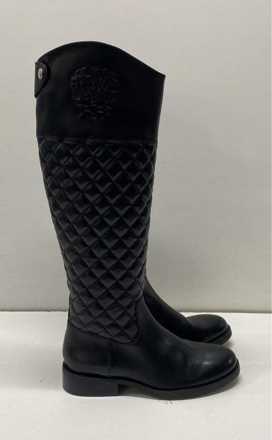 Vince Camuto Quilted Leather Faya Riding Boots Black 7 image number 1