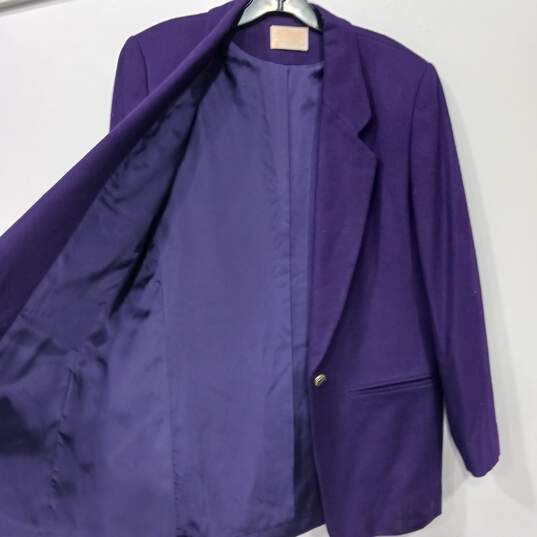Pendleton Purple Wool 2pc Skirt Suit Women's Size 10 image number 4