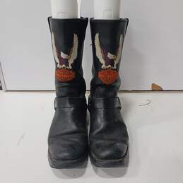 Men's Black leather Harley Davidson Boots Size 8 1/2