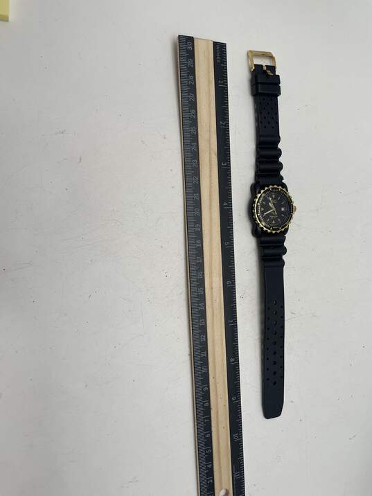 Mens 100150 Gold Tone Divers Quartz Analog Wristwatch 138 g With Box image number 6