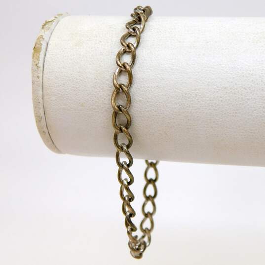 Artisan Sterling Silver Quartz Rolo Cable Chain Jewelry 33.8g image number 4