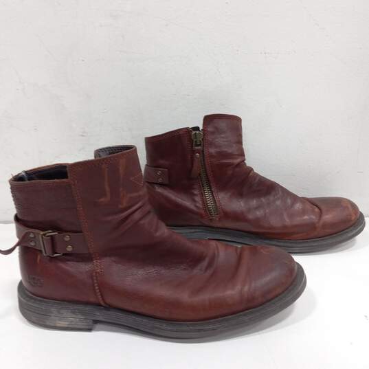UGG Men's Morrison Brown Leather Treadlite Boots image number 4