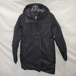 The North Face Dryvent Full Zip/Button Black Hooded Goose Down Jacket Women's Size L