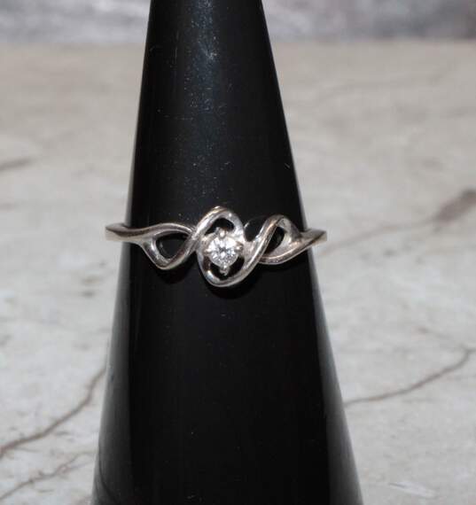 10K White Gold Diamond Accent Ring Size 6 - 1.4g image number 2