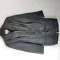 Worthington Women Black Leather Trench Coat L image number 1