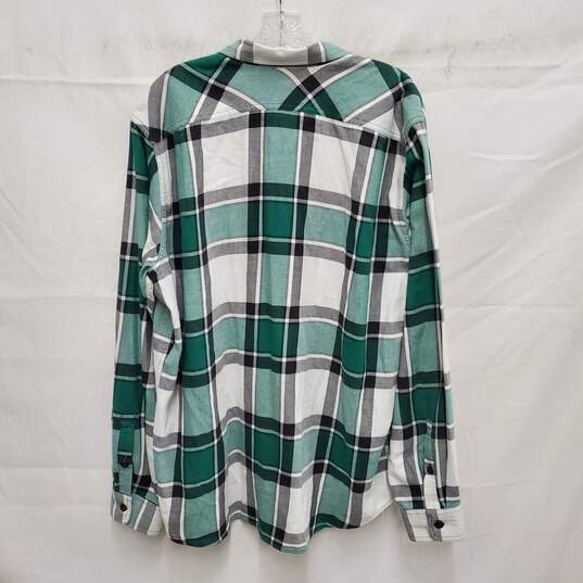 Filson MN's Green Plaid Cotton Long Sleeve Flannel Shirt Size XL image number 2