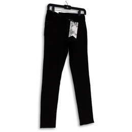 NWT Womens Black Dark Wash Denim Pockets Button Fly Skinny Jeans Size 3