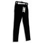 NWT Womens Black Dark Wash Denim Pockets Button Fly Skinny Jeans Size 3 image number 1