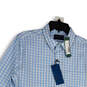 NWT Mens Blue White 360 Stretch Long Sleeve Button-Up Shirt Size Medium image number 3