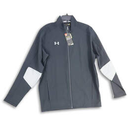 NWT Mens Black Long Sleeve Water Resistant Windbreaker Jacket Size M