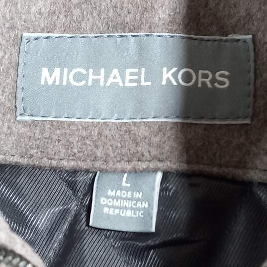 Michael Kors Taupe Wool Blend Zip Front Jacket Men's Size L image number 3