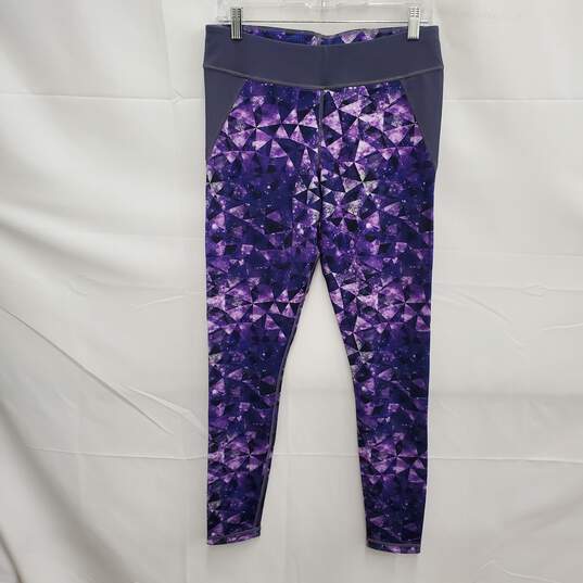 NWT Urdhva WM's Purple Puzzle Yoga Leggings Size L image number 2
