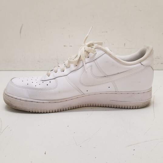 Nike Air Force 1 Low '07 Triple White Casual Shoes Men's Size 14 image number 2