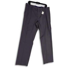 NWT Mens Gray Non Iron Modern Slim Fit Straight Leg Dress Pants Size 35/32