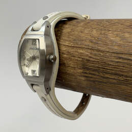 Designer Fossil Silver-Tone Dial Adjustable Strap Analog Wristwatch