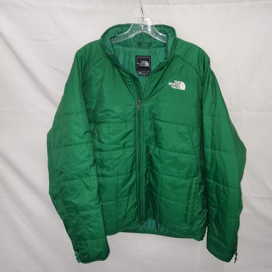 The North Face Green Full Zip Puffer Jacket Men's Size L image number 1