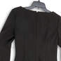 Womens Black Bell Sleeve Boat Neck Back Zip Knee Length Sheath Dress Size 6 image number 4
