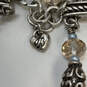 Designer Brighton Silver-Tone Double Strand Oval Stone Beaded Bracelet image number 4