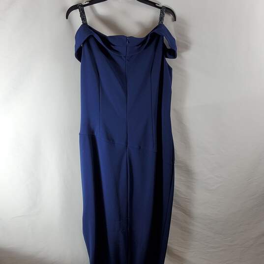 Ralph Lauren Women Blue Wrap Formal Gown Sz 16 image number 3