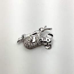 Designer Swarovski Silver-Tone Clear Crystal Koala Bear Pin Brooch alternative image