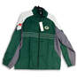NWT Mens White Green Bay Packers Full Zip NFL Windbreaker Jacket Size Large image number 1