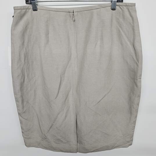 Linen Blend Pencil Skirt in Khaki image number 2