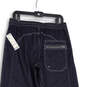 NWT Womens Black Denim Dark Wash Elastic Waist Wide Leg Baggy Jeans Size 29 image number 4
