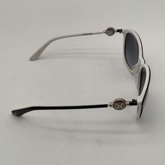 Womens Ferrara Black White Full-Rim Classic Cat-Eye Sunglasses With Case image number 5