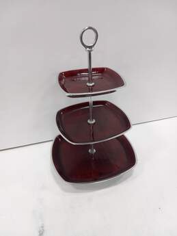 Simply Designz 3 Tiered Red Serving Tray