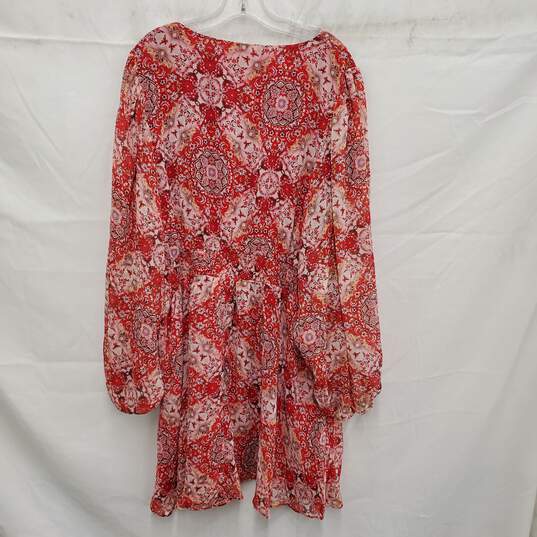 NWT City Chic WM's Rouge Folklore Red Ivory Print Dress Size XL image number 2