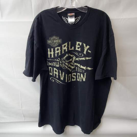 Harley-Davidson Mens Skeleton Graphic Black T-Shirt Size 2XL image number 1