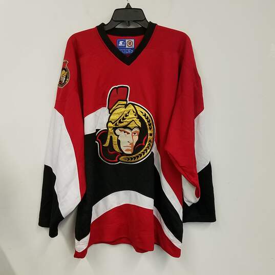 Starters Mens Red Ottawa Senators NHL Long Sleeve Pullover Jersey Size XL image number 1